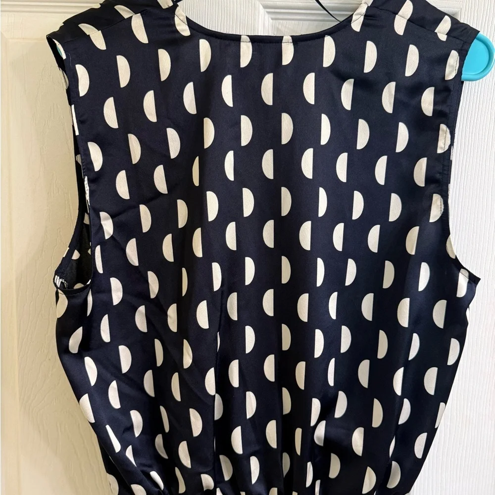 Navy and White Patterned Women's Top - Picture 2 of 3